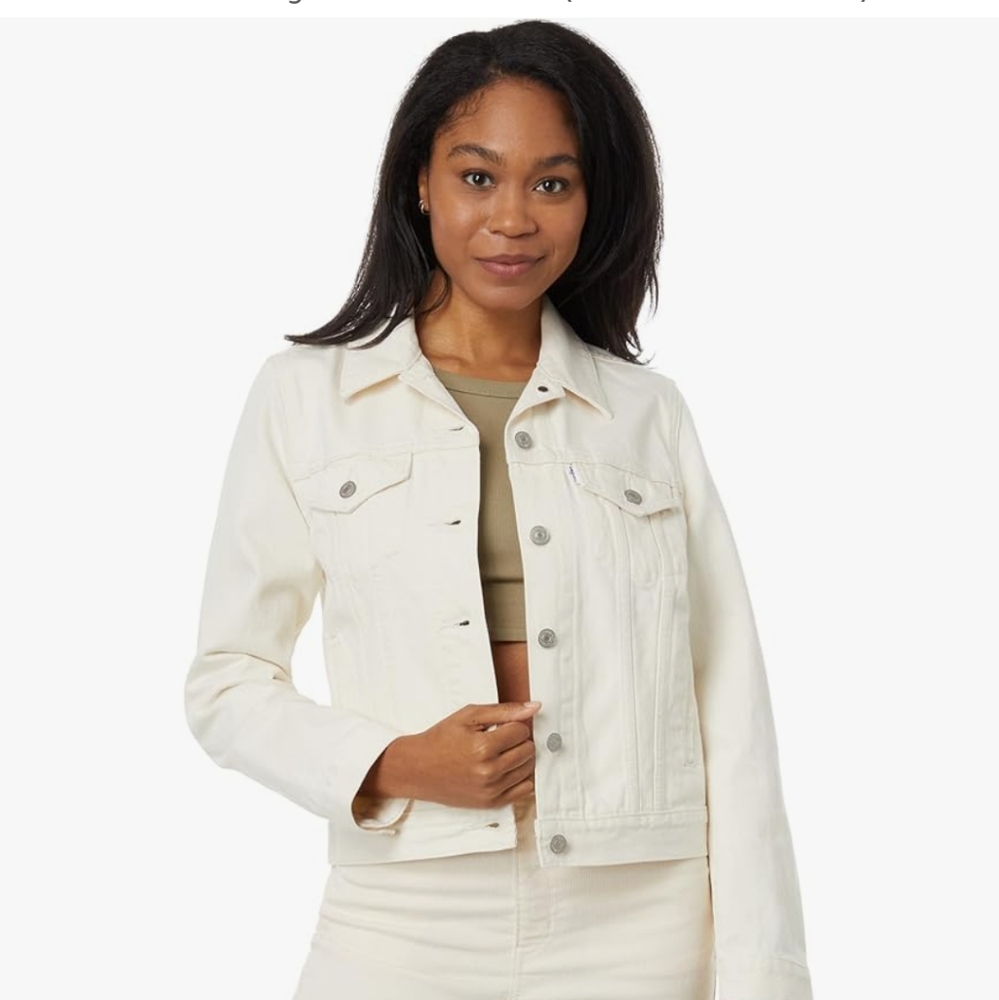 Levi's cream denim trucker jacket